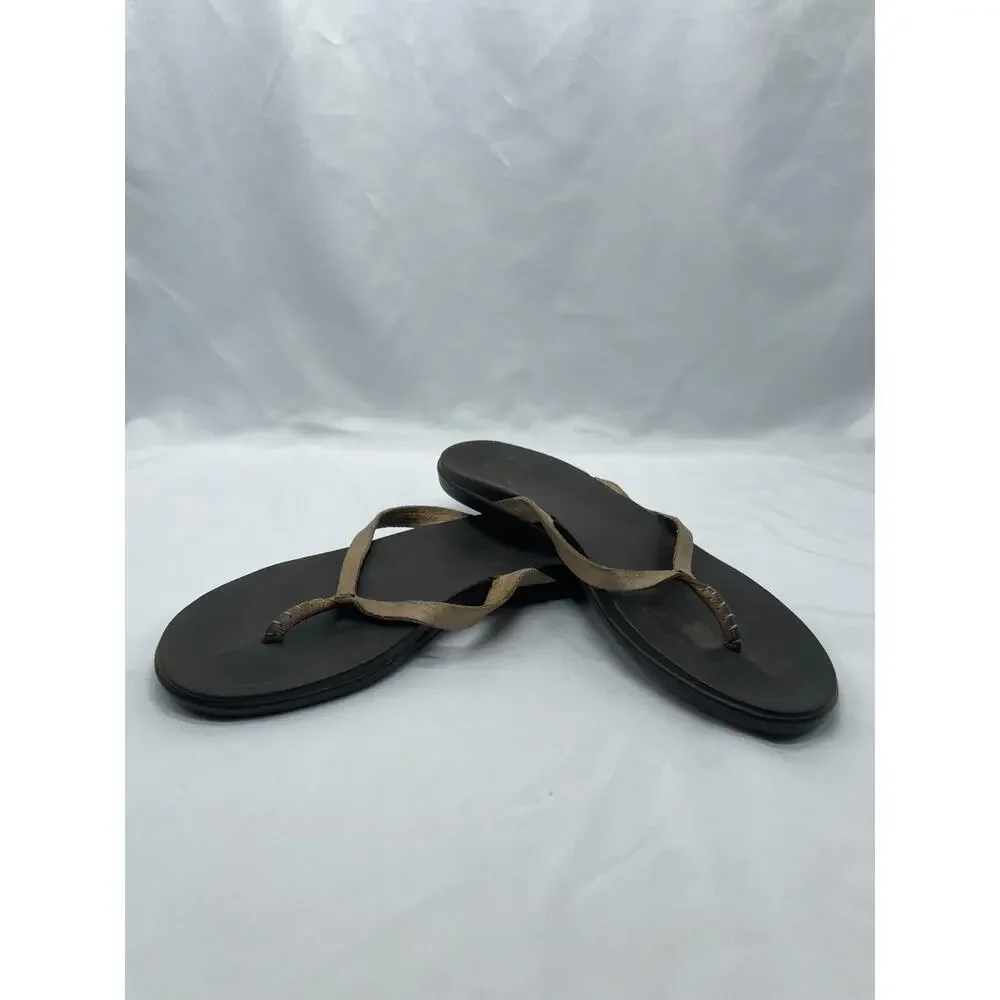 Olukai‎ Ho’opio Women's Leather Thong Flip Flops, 20290-FA45, Size: 8